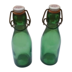 Paire de 2 bouteilles en verre Bulach
