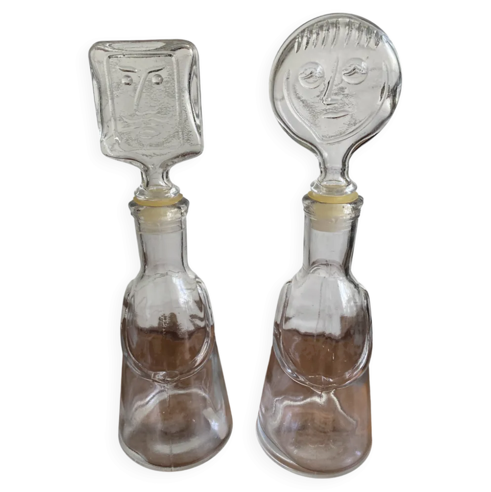 Paire de carafe d'Erik Hoglund pour Neiman marcus série "people" kosta boda