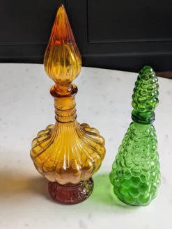 Paire de carafes vintage style Empoli 70'