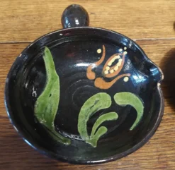Paire de cassolettes en terre cuite vernissée Alsace