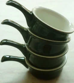 Paire de 2 cassollettes pilivite en porcelaine à feu