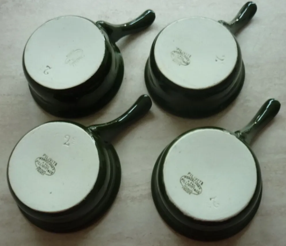 Paire de 2 cassollettes pilivite en porcelaine à feu
