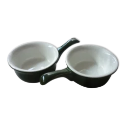 Paire de 2 cassollettes pilivite en porcelaine à feu