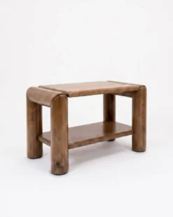 Paire de chevets brutalistes en orme massif Atelier Chauvin- 1970