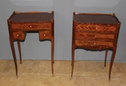Paire de Chevets de style Louis XV en marqueterie XXe