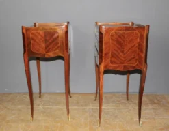 Paire de Chevets de style Louis XV en marqueterie XXe