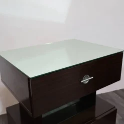 Paire de chevets en ébène design cubique années 80