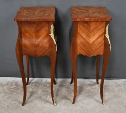 Paire de chevets en marqueterie, style Louis XV – Milieu XXe