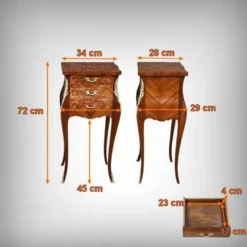 Paire de chevets en marqueterie, style Louis XV – Milieu XXe