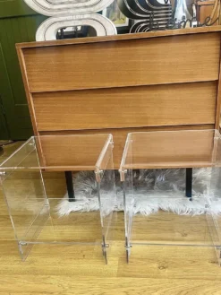 Paire de chevets en plexiglas — Michel Dumas pour Roche Bobois, années