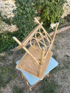 Paire de chevets en rotin vintage 1960