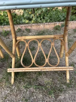 Paire de chevets en rotin vintage 1960