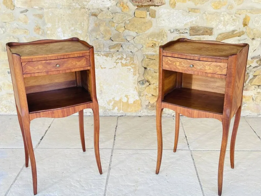 Paire de chevets , Style Louis XV en Palissandre