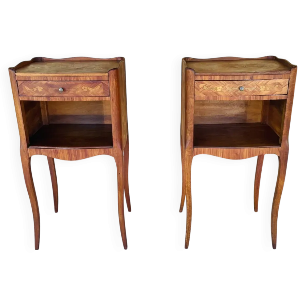 Paire de chevets , Style Louis XV en Palissandre