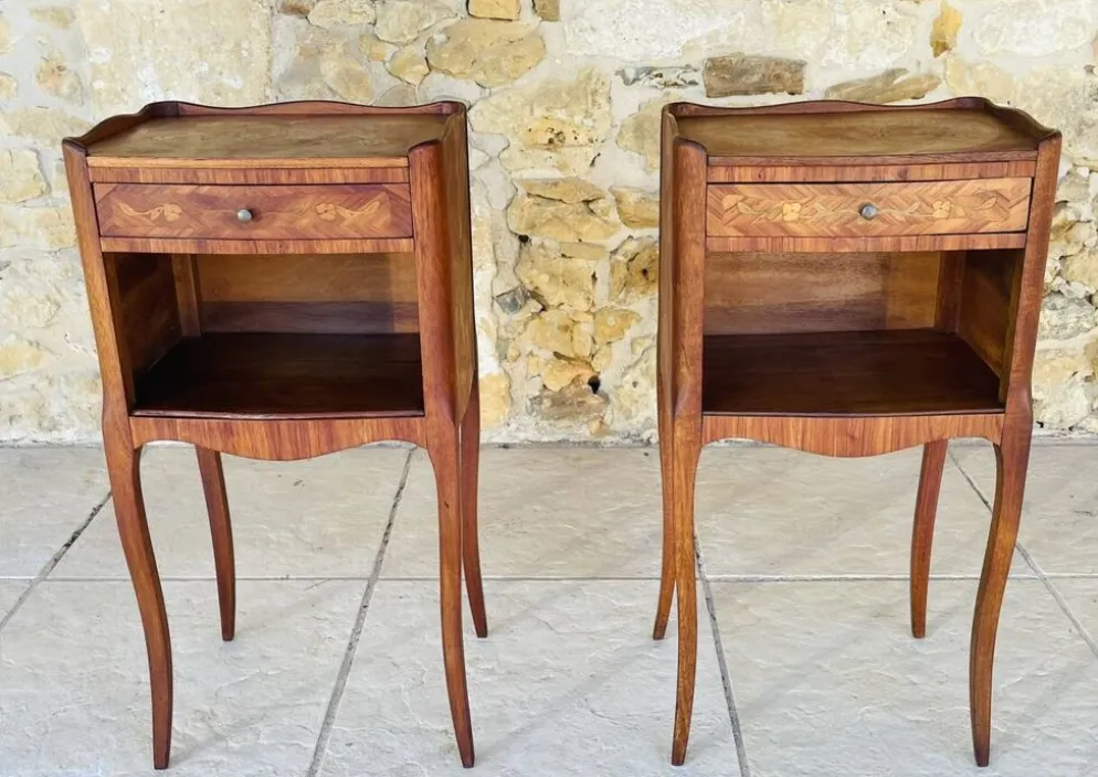 Paire de chevets , Style Louis XV en Palissandre