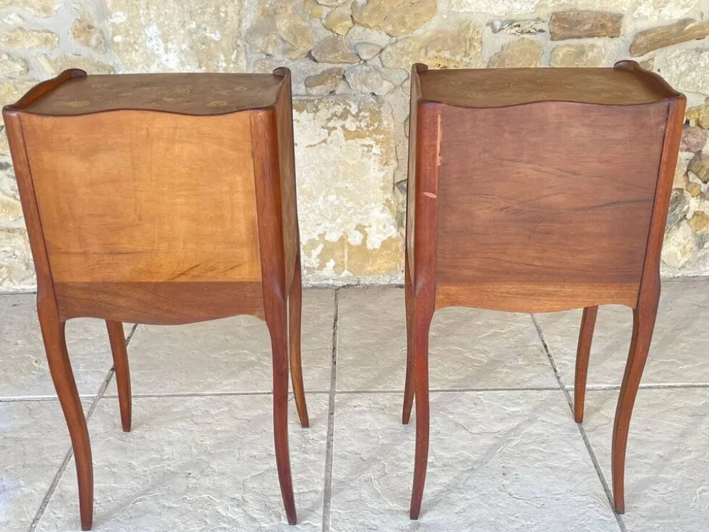 Paire de chevets , Style Louis XV en Palissandre
