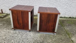 Paire de chevets vintage aluminium et bois