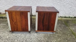 Paire de chevets vintage aluminium et bois