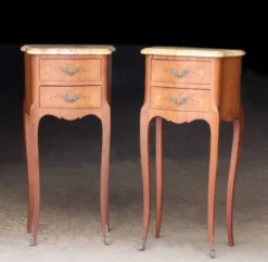Paire de chevêts de style en placage de bois de rose.