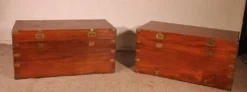 Paire de coffre de marine du 19° siècle avec double serrures