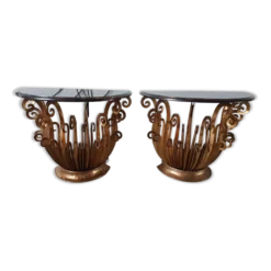 Paire de console aux fougeres