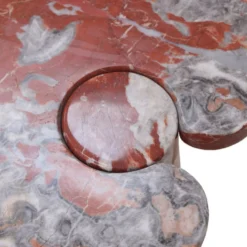Paire de consoles en marbre rouge Mid Modern Angelo Mangiarotti Italie Eros