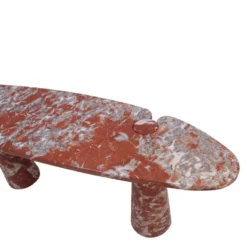 Paire de consoles en marbre rouge Mid Modern Angelo Mangiarotti Italie Eros