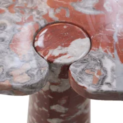 Paire de consoles en marbre rouge Mid Modern Angelo Mangiarotti Italie Eros