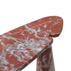 Paire de consoles en marbre rouge Mid Modern Angelo Mangiarotti Italie Eros