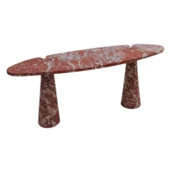 Paire de consoles en marbre rouge Mid Modern Angelo Mangiarotti Italie Eros