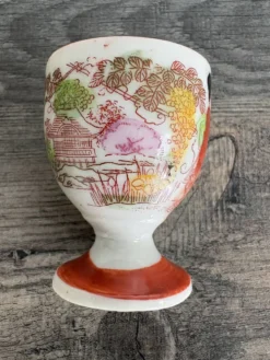 Paire de coquetiers anciens en porcelaine japonaise Kutani