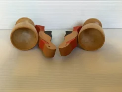 Paire de coquetiers cigognes en bois