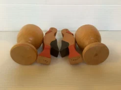Paire de coquetiers cigognes en bois