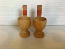 Paire de coquetiers cigognes en bois
