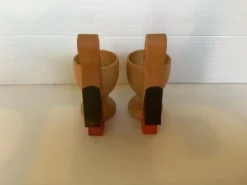 Paire de coquetiers cigognes en bois