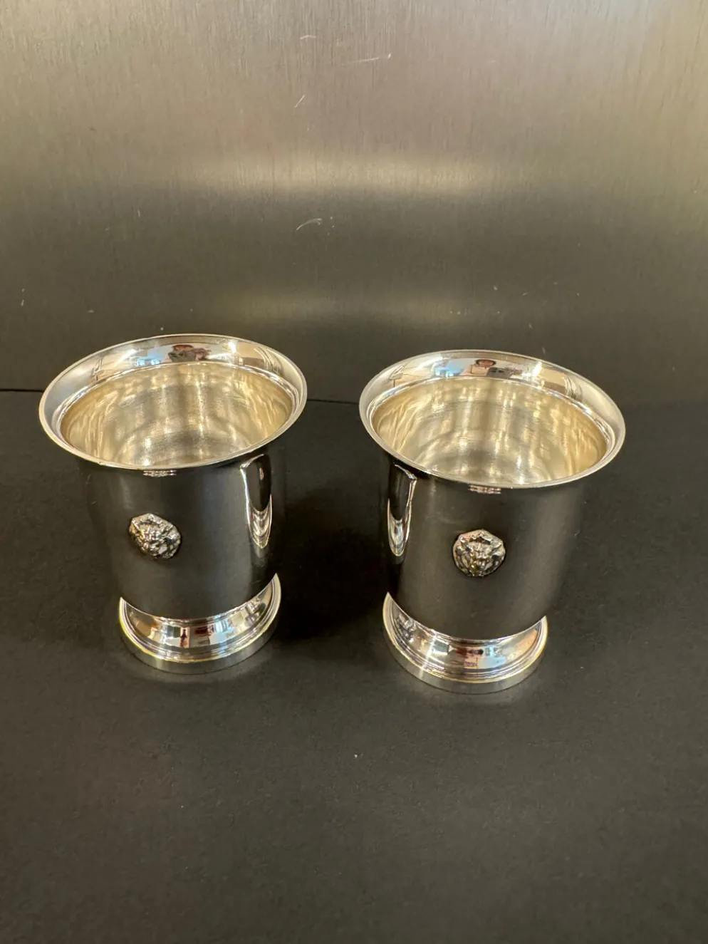 Paire de coquetiers –têtes de lion – style Empire