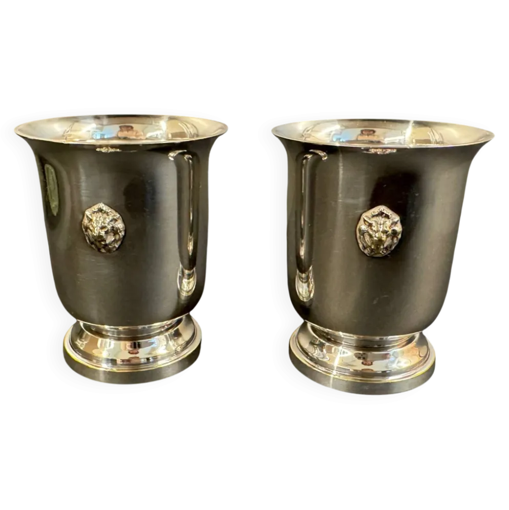 Paire de coquetiers –têtes de lion – style Empire