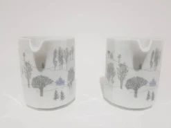 Paire de crémier Winterreise, porcelaine blanche, design T. Wirkkala, Rosenthal, Allemagne, années 80