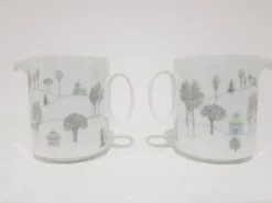 Paire de crémier Winterreise, porcelaine blanche, design T. Wirkkala, Rosenthal, Allemagne, années 80