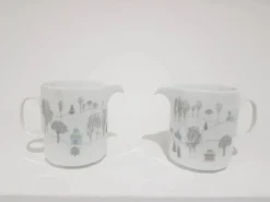 Paire de crémier Winterreise, porcelaine blanche, design T. Wirkkala, Rosenthal, Allemagne, années 80