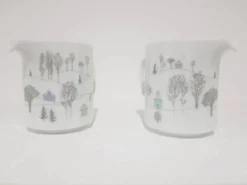 Paire de crémier Winterreise, porcelaine blanche, design T. Wirkkala, Rosenthal, Allemagne, années 80