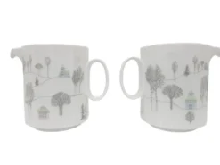 Paire de crémier Winterreise, porcelaine blanche, design T. Wirkkala, Rosenthal, Allemagne, années 80