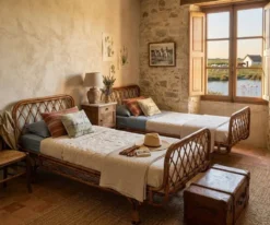 Paire de daybeds en rotin Malacca de Franca Helg Bonacina des années 1960