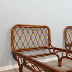 Paire de daybeds en rotin Malacca de Franca Helg Bonacina des années 1960