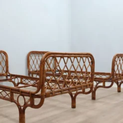 Paire de daybeds en rotin Malacca de Franca Helg Bonacina des années 1960