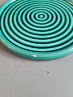 Paire de dessous de bouteille en porcelaine verte