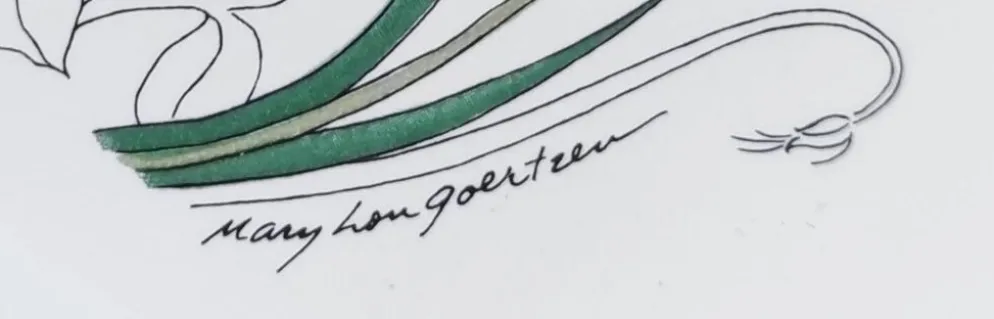 Paire de dessous de plat vintage botaniques en céramique et liège – Si