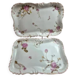 Paire de grands plats Haviland Limoges pour Vermont Marin Paris vers 1890