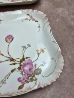 Paire de grands plats Haviland Limoges pour Vermont Marin Paris vers 1890