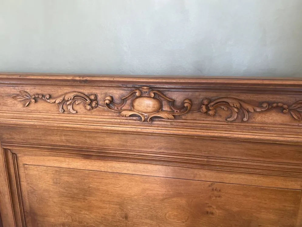Paire de lits anciens en bois massif - Style 1900 / Campagne chic